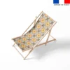 Tissu imperméable motif carreaux de ciment terracotta ocre et vert sauge
