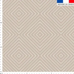 Tissu imperméable motif carré géométrique élégant sable