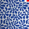 Tissu imperméable motif corail bleu fond blanc