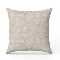 Tissu imperméable motif corail blanc