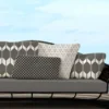 Tissu imperméable motif cube géométrique gris