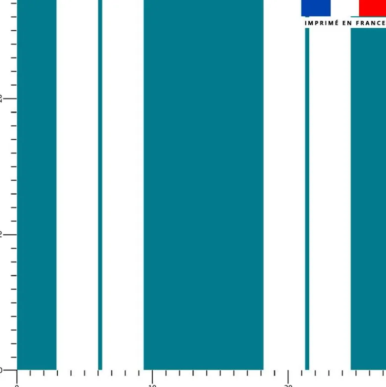 Tissu imperméable motif duo de rayures bleu canard et blanc