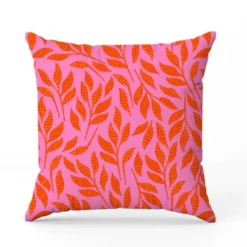 Tissu imperméable motif feuilles rouges et pois jaune