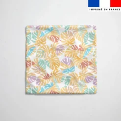 Tissu imperméable motif feuille de palmier jaune