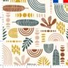 Tissu imperméable motif feuilles abstraites Zanzibar