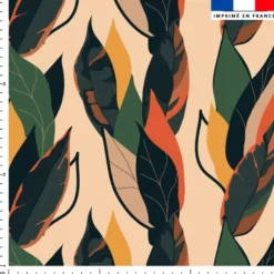 Tissu imperméable motif feuille jungle