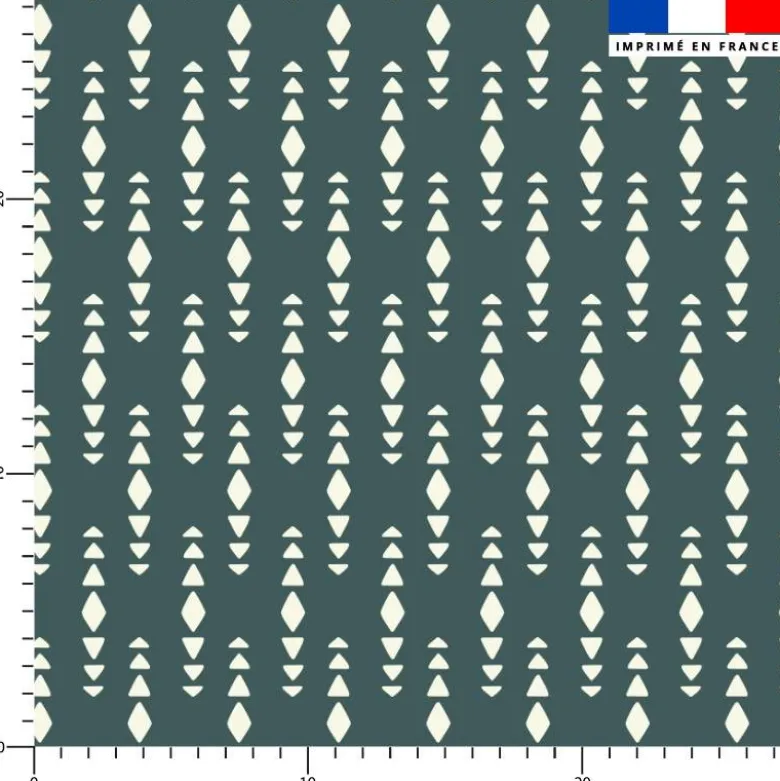 Tissu imperméable motif flèche triangulaire ethnique Zanzibar