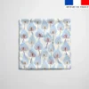Tissu imperméable motif fleurs bleues Santorin