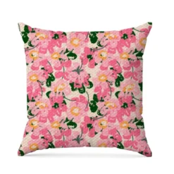 Tissu imperméable motif fleurs roses effet peinture