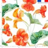 Tissu imperméable motif fleur de capucine