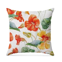 Tissu imperméable motif fleur de capucine