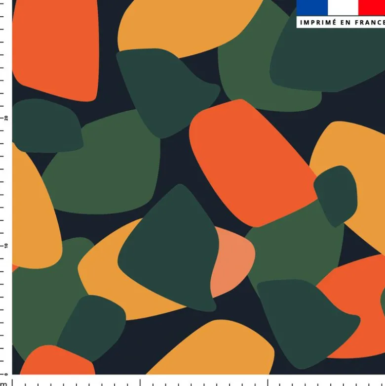 Tissu imperméable motif forme multicolore jungle