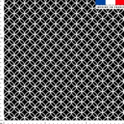 Tissu imperméable motif géométrique noir