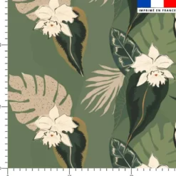 Tissu imperméable motif jungle abstrait