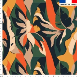 Tissu imperméable motif jungle abstrait