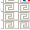 Tissu imperméable motif labyrinthe géométrique grège