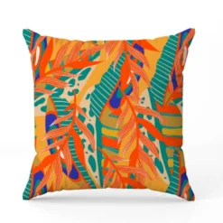 Tissu imperméable motif palme et forme abstraite