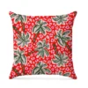 Tissu imperméable motif palmier et léopard rouge
