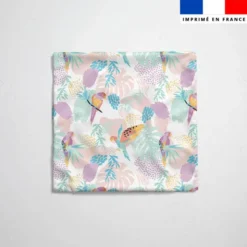 Tissu imperméable motif perroquet et feuille tropicale aquarelle