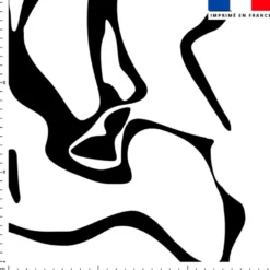 Tissu imperméable motif psyché noir et blanc