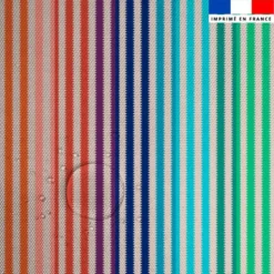 Tissu imperméable motif rayures multicolores