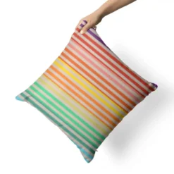 Tissu imperméable motif rayures multicolores