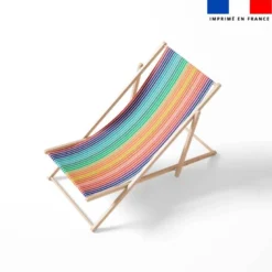Tissu imperméable motif rayures multicolores