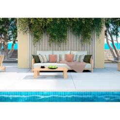 Tissu imperméable motif rayures verticales kaki vert de gris et saumon