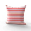 Tissu imperméable motif rayures horizontales rose corail et rose poudré