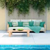 Tissu imperméable motif rayures horizontales vert et jaune doré