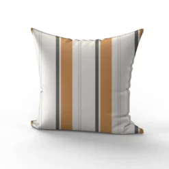 Tissu imperméable motif rayures verticales anthracite orange et gris