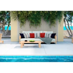 Tissu imperméable motif rayures verticales marine bleu glacier et rouge