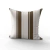 Tissu imperméable motif rayures verticales marron et beige