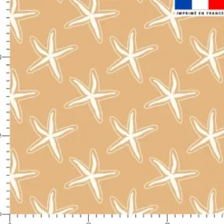 Tissu imperméable motif étoile de mer sable