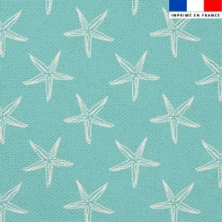 Tissu imperméable motif étoile de mer bleu clair