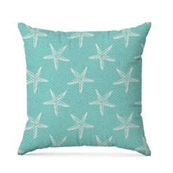 Tissu imperméable motif étoile de mer bleu clair