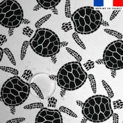 Tissu imperméable motif tortue de mer noire