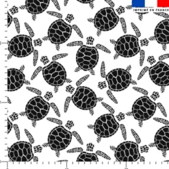 Tissu imperméable motif tortue de mer noire