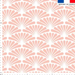 Tissu imperméable motif éventail pétale saumon