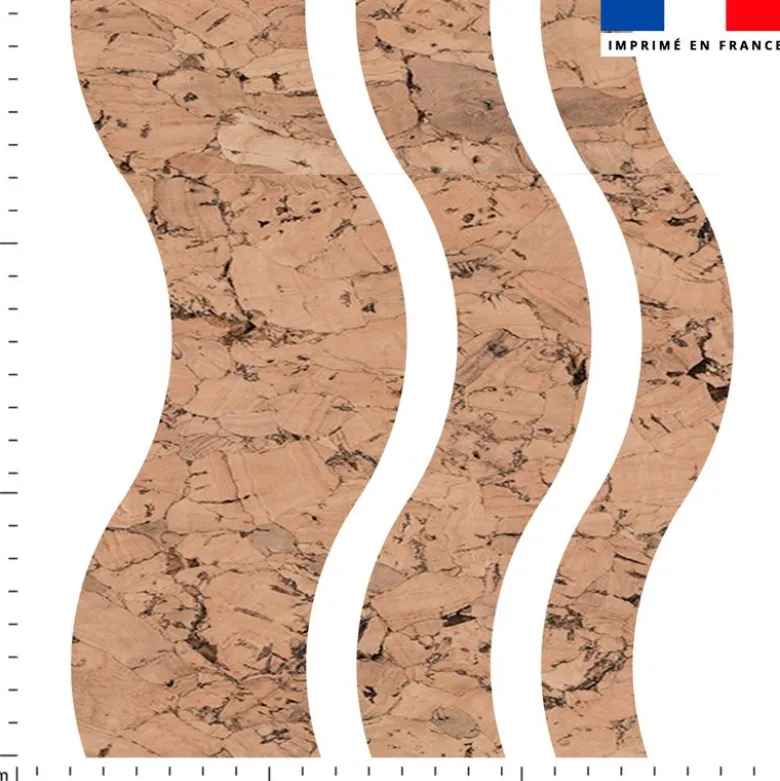 Tissu imperméable motif waves et effet texture liège