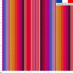 Tissu imperméable multicolore motif mexicain rayé