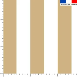Tissu imperméable à rayures beiges et blanches - 5 cm