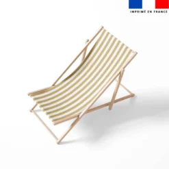 Tissu imperméable à rayures beiges et blanches - 5 cm