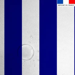 Tissu imperméable à rayures bleu roi et blanches - 5 cm