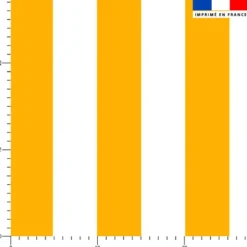 Tissu imperméable à rayures jaunes et blanches - 5 cm