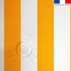 Tissu imperméable à rayures jaunes et blanches - 5 cm