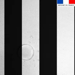 Tissu imperméable à rayures noires et blanches - 5 cm