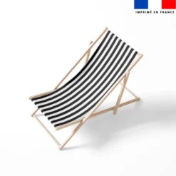 Tissu imperméable à rayures noires et blanches - 5 cm