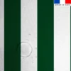Tissu imperméable à rayures vert foncé et blanches - 5 cm