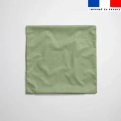 Tissu imperméable vert olive aspect lin